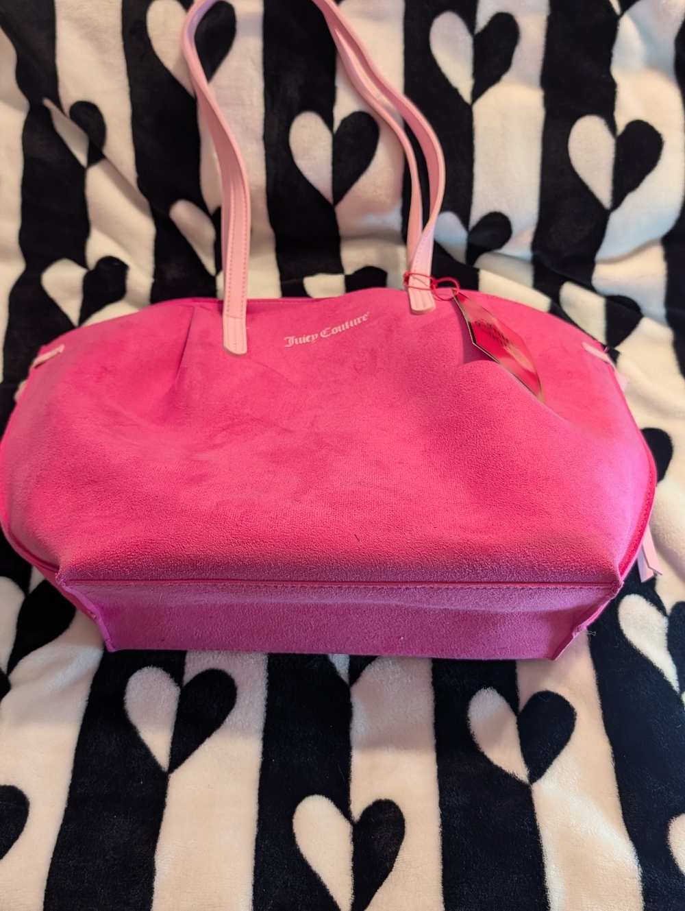 🆕 Juicy Couture Pink Tote with Pink Studded Clutch - Picture 16 of 16